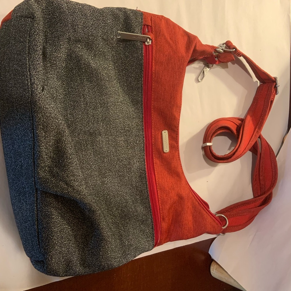 Burgundy/charcoal crossbody baggallini